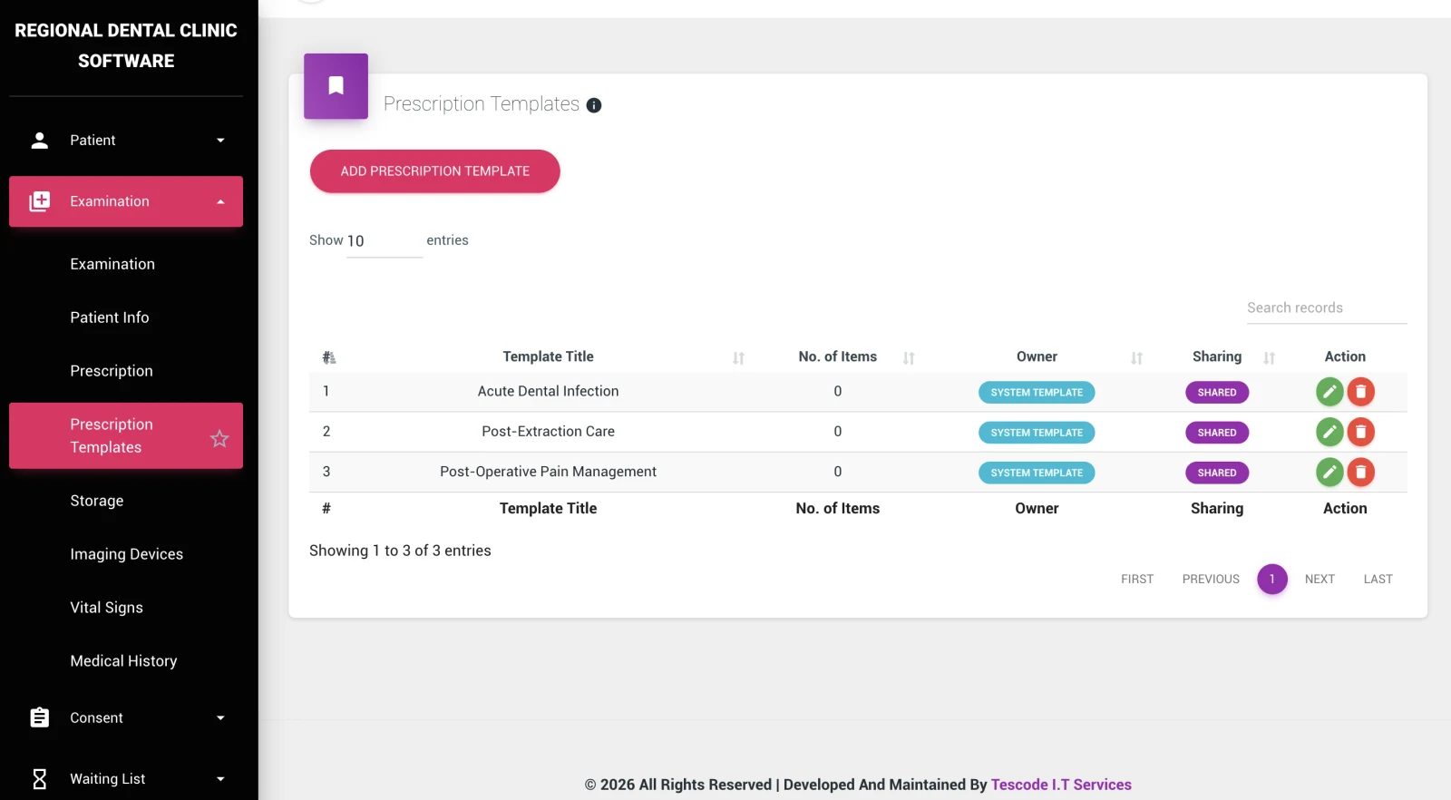 Prescriptions & Templates — DentalKing dental software