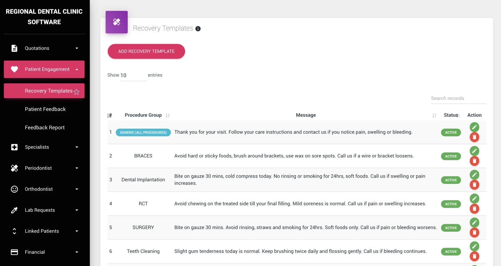 Recovery Tips & Automated Follow-Ups — DentalKing dental software