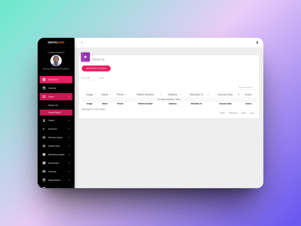 Queue System — DentalKing dental software